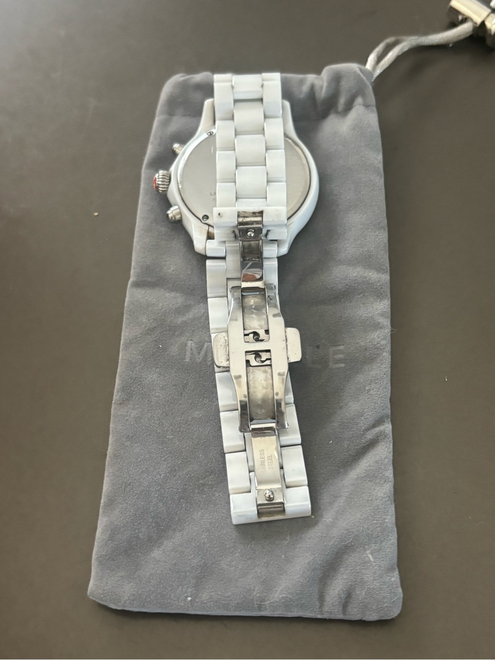Michele Jetway Diamond White Ceramic Chronograph Watch MWW17B000001 - Picture 4 of 12